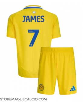 Leeds United Daniel James #7 Maglia Gara Trasferta Repliche 2024-25 Bambino Maniche Corte